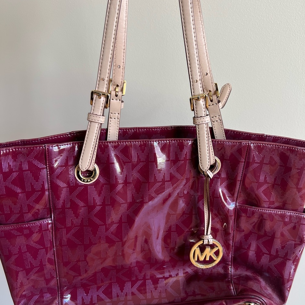 Michael Kors Burgundy Tote Bag